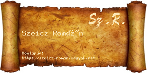Szeicz Román névjegykártya
